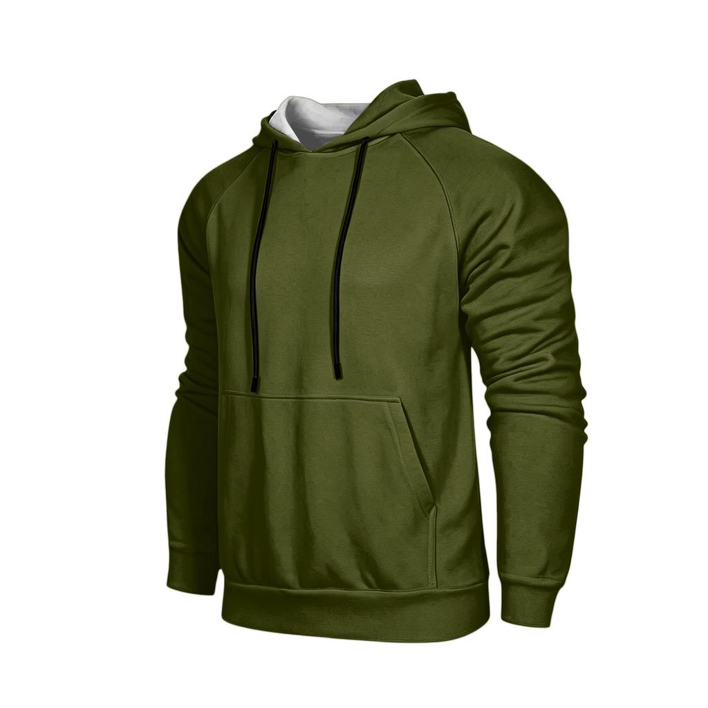 Men's Color Loose Fit Casual Hoodie with Pocket and Drawstring