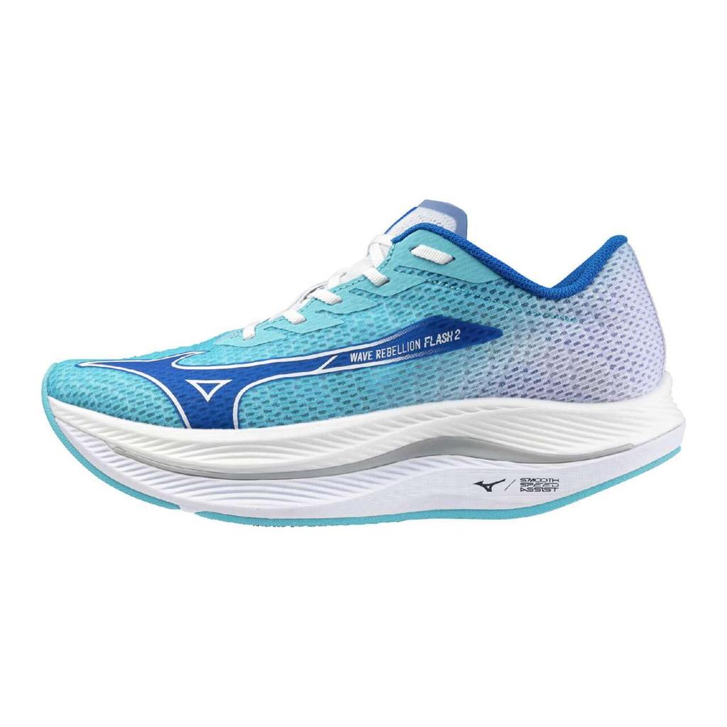 Mizuno Chaussures de Running Wave Rebellion Flash 2 pour Bleu Épais x Bleu x 2E Jogging, Marathon, Entraînement, Sports, Légères, Résilientes, Semelle, Homme,