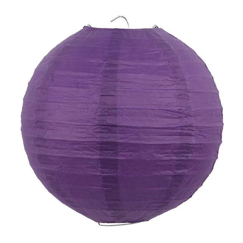 Solid Color Round Paper Lanterns for Wedding Room Decoration