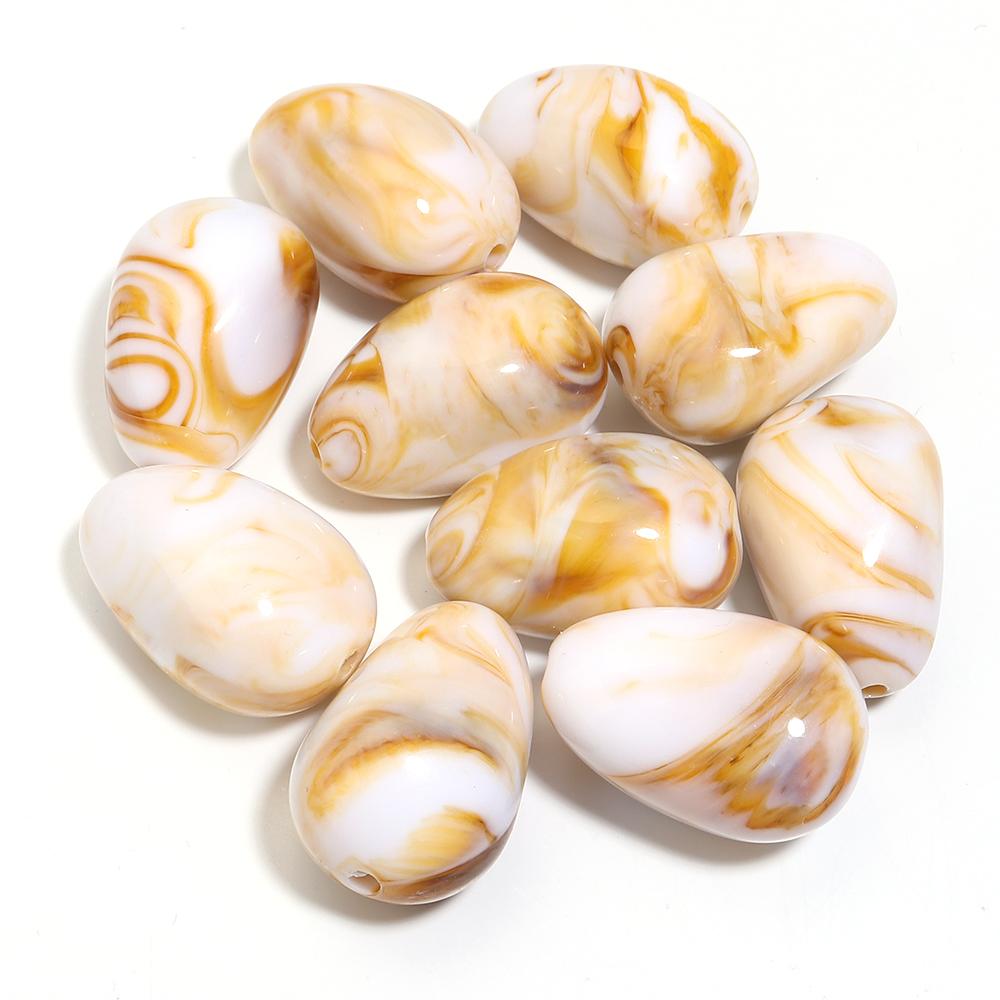 10pcs 29x20mm Irregular Acrylic Beads Colorful Oval Cloud Beads Loose Beads For DIY Jewelry Making Bracelet Necklace Accessories