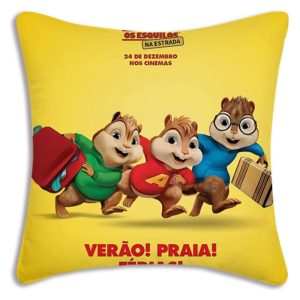 Anime Alvins and the Chipmunks Pillow Covers Cartoon Sofa Decorative Home Double-sided Printing Short Plush Cute Cushion Cover