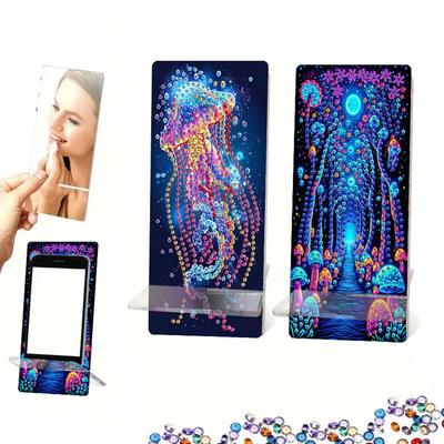 2 Stück Acryl DIY Tiere Diamantmalerei Handyhalter Strassstein Handyhalter Diamantkunst Handyhalterung für Heim- und Bürodekoration