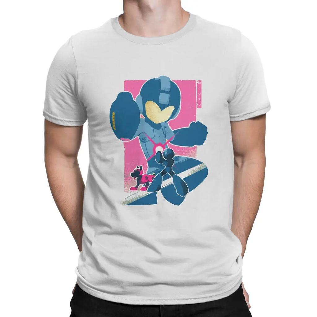Fashion Companion And Mega T-Shirts Men Crew Neck Cotton T Shirts Megamans Short Sleeve Tees Birthday Present Clothes