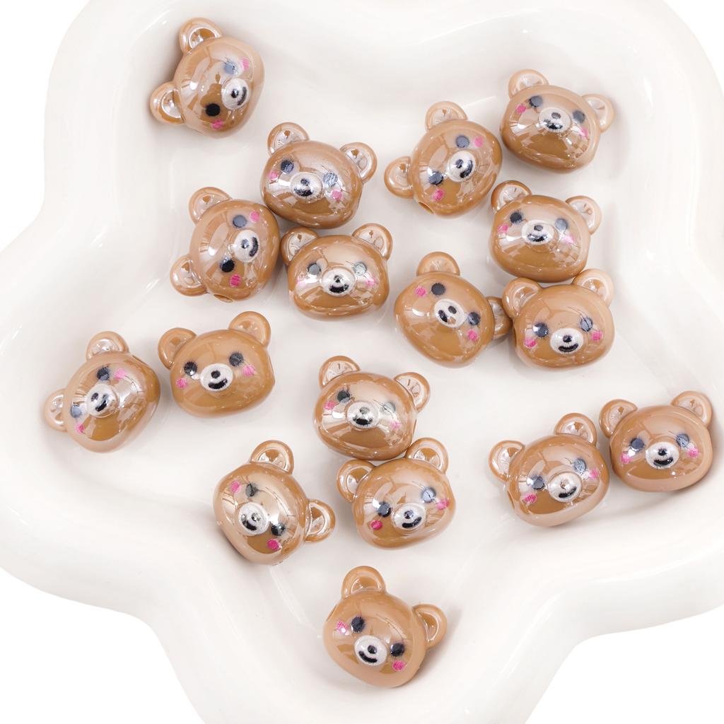 1pc Cute Rabbit Beads Brown Bear Beads  Apple Beads DIY Key Chain Backpack Chain Accessories