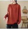 Women's Loose Stand Collar Sweater Autumn Winter Vintage Soft Skin-Friendly Solid Color Sweater