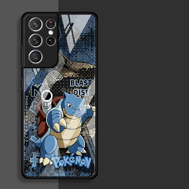 Glass Case for Samsung Galaxy S25 Ultra S20 FE S21 S23 Plus S25+ S22 S24+ S23+ S24 Luxury Phone Cover Hot Cartoon Pokemon