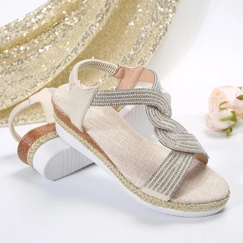 Fashion Fashionable Open-toe Breathable Flat-soled Lightweight Non-slip Wear-resistant New Beach Sandals Shoes for Women Chaussure Femme