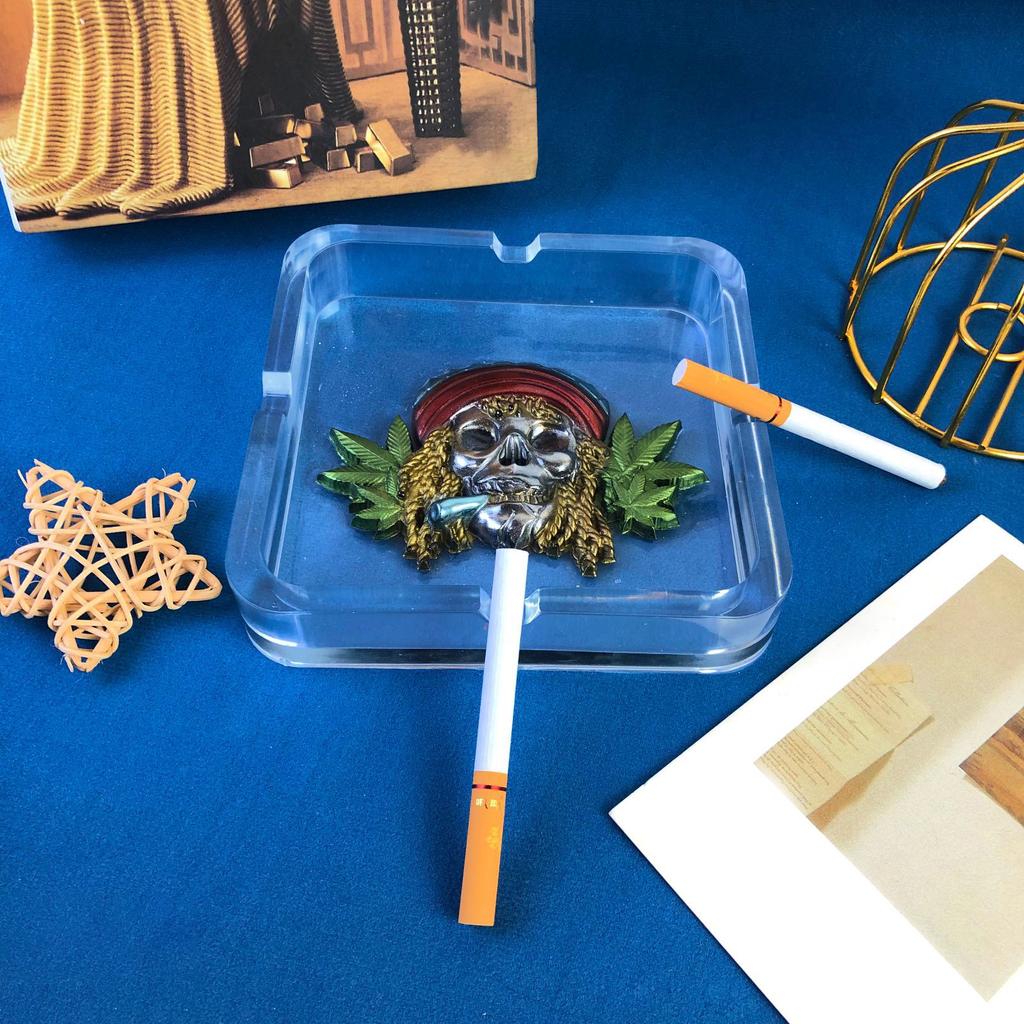Skull Leaf Ashtray Mold Easy To Clean Silicone Casting Mold Handmade Office Accessory Mould for DIY Enthusiasts