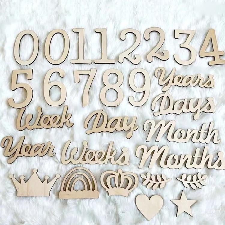 Personalizing Nursery Decors Wood Milestones Number Word Photography Props Baby Growth Trackers Safe Nontoxic Design