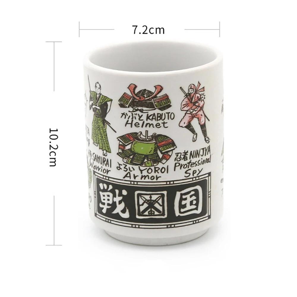 Japanische Impression Keramiktassen 300ml Tee Wein Sushi Sake Becher Lustige Familienrestaurant Dekoration Reisegeschenk für Freunde