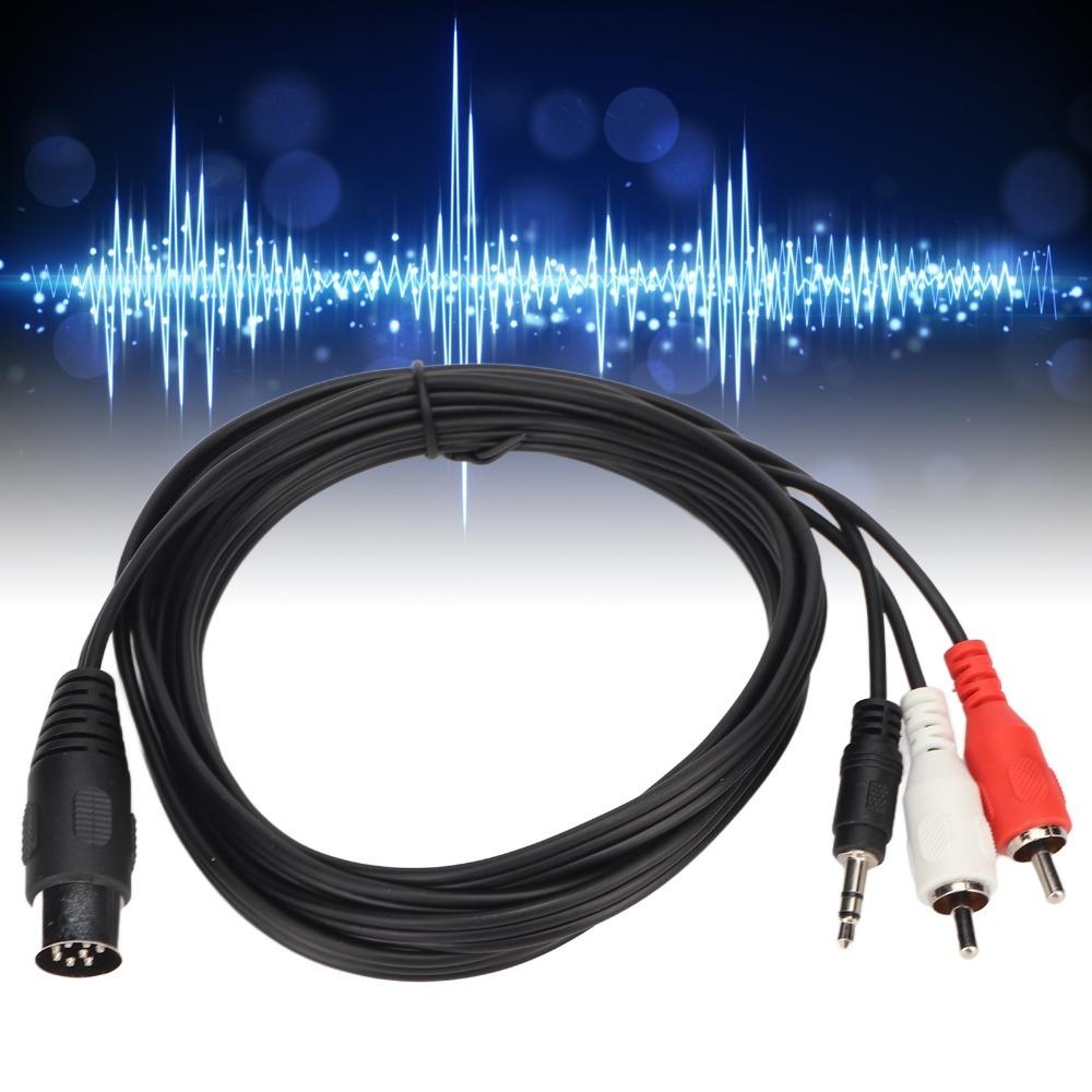 5.9ft DIN 8Pin to 3.5mm + 2RCA Cable Male to Male Audio Connection Cable  Vintage Audio Equipment