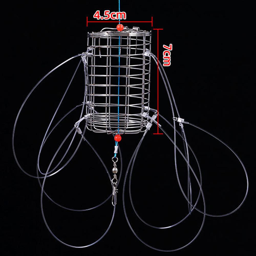 Crab Catching Tool Lure Trap Stainless Steel Bait Cage Fish Cage Feeder Fishing Tackle Suitable Crab Shrimp Crawfish Trap Cage