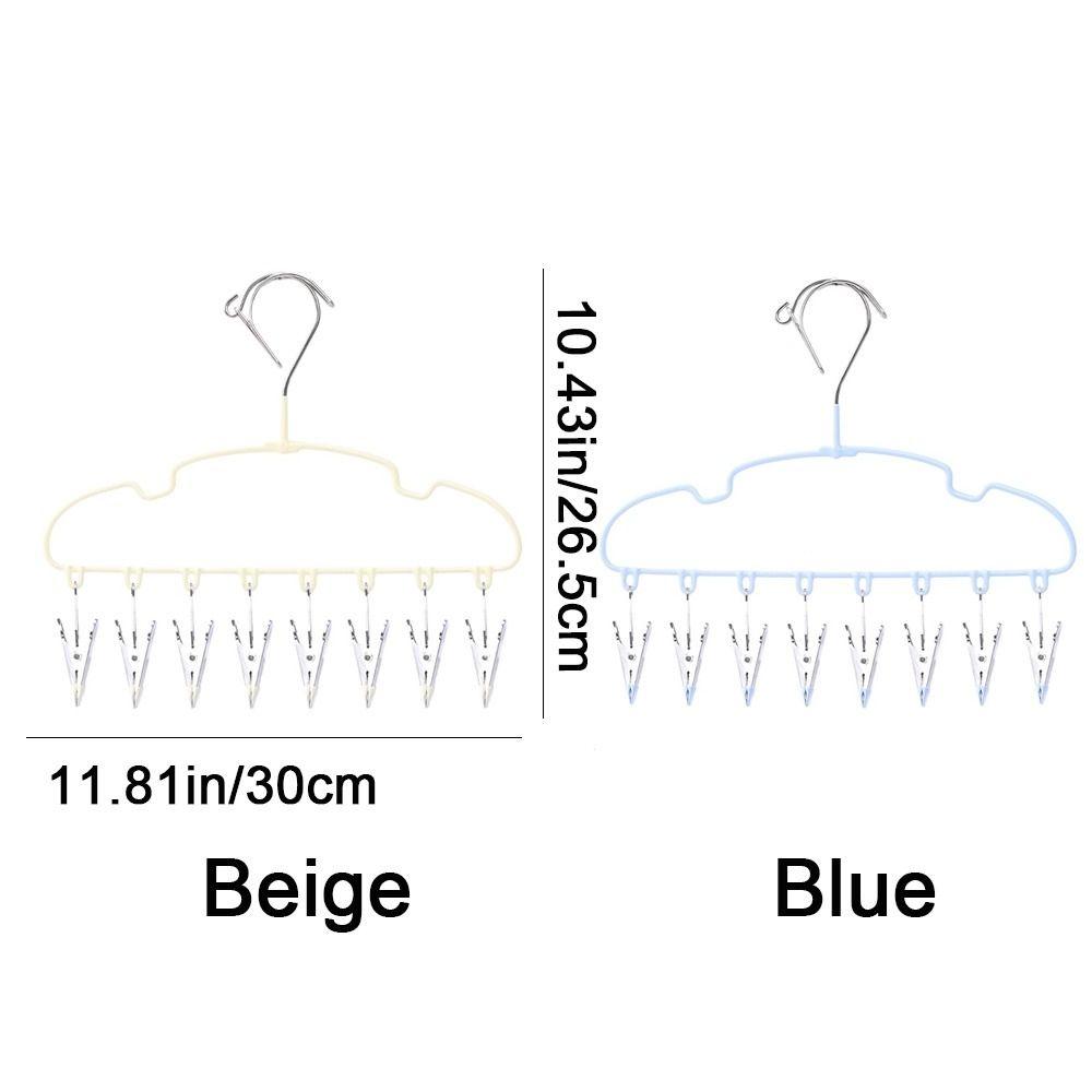 5Pcs Non-slip Clothes Hanger with 8 Clips Stainless Steel Sock Hangers  Closet Storage