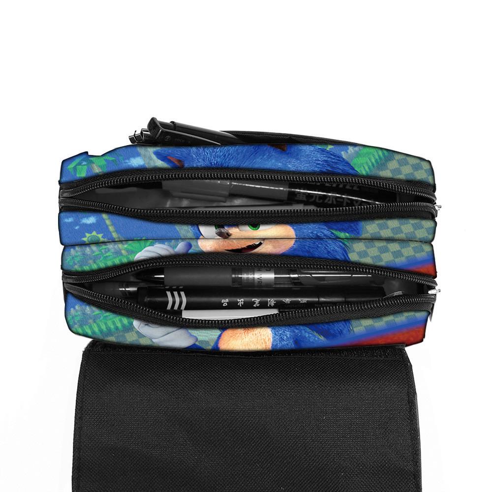 Sonic The Hedgehog Dubbellagers Pennskrin Med Polyestermaterial För Skolbarn