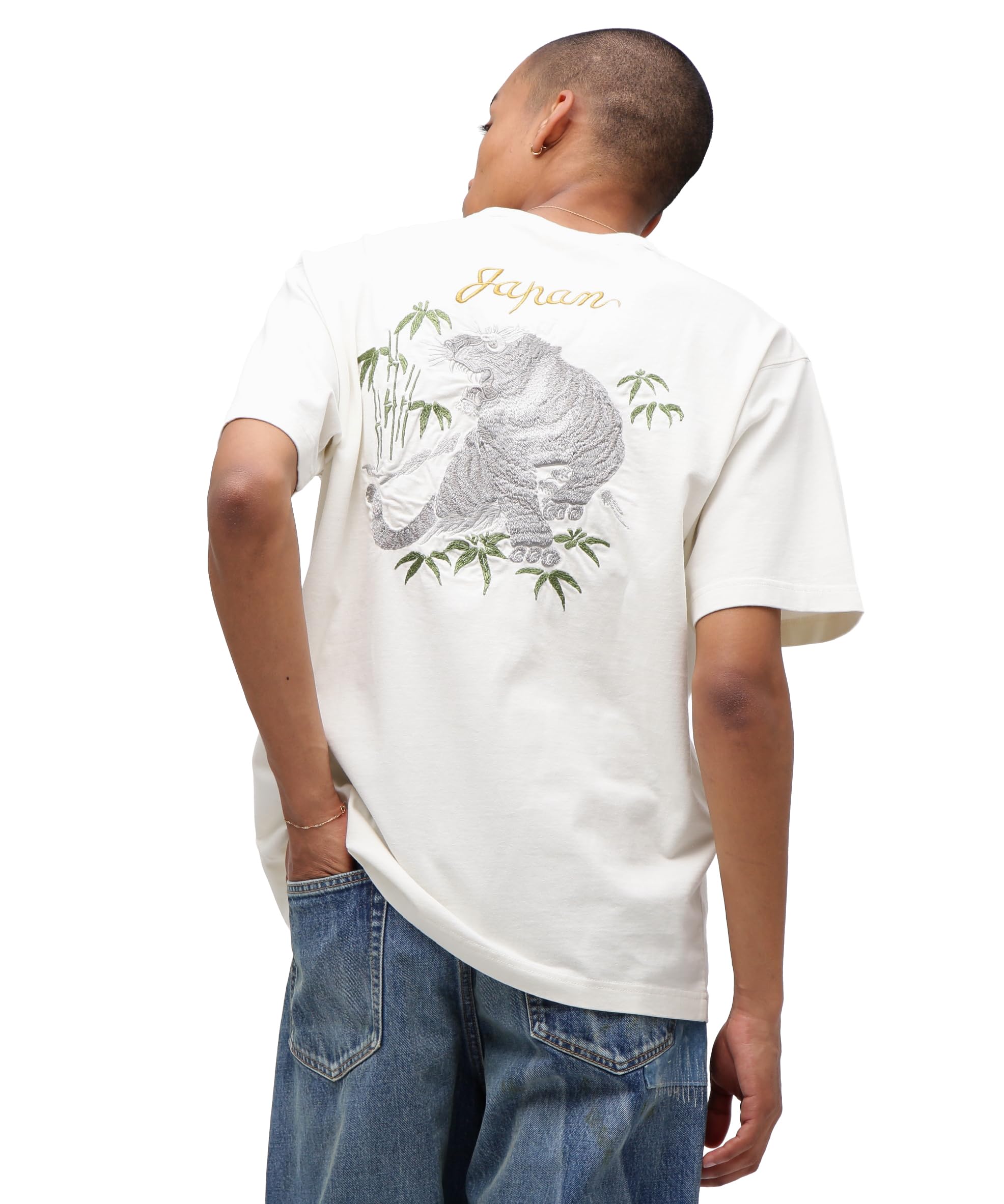 AVIREX SOUVENIR COLLECTION SUKA T-SHIRT TIGER men s M 033 white 783-5234018