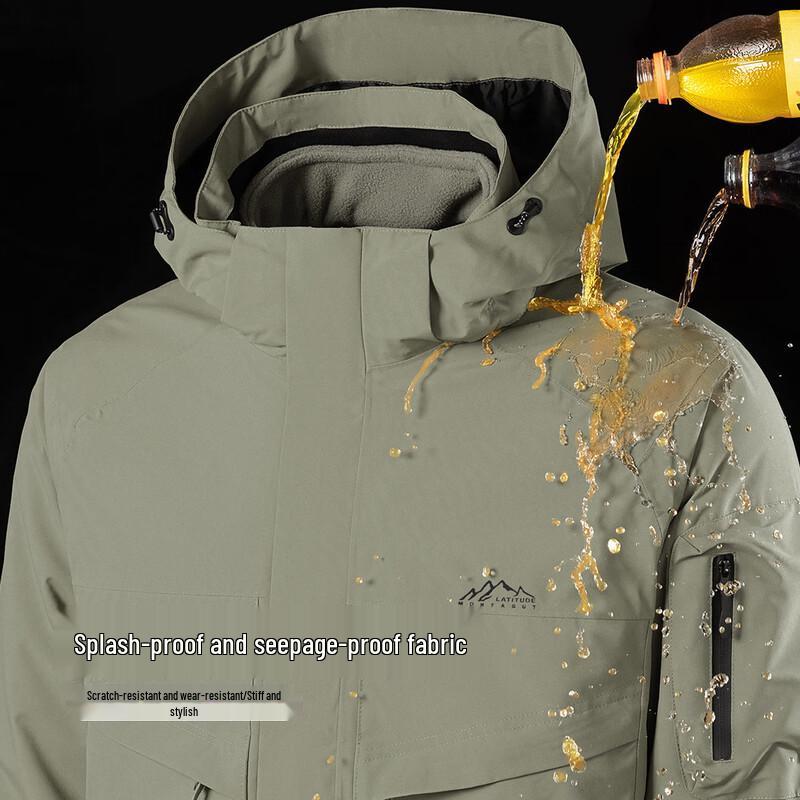 MONTAGUT Men's 5-in-1 Multi-Pocket Waterproof Windproof Mountaineering Jacket