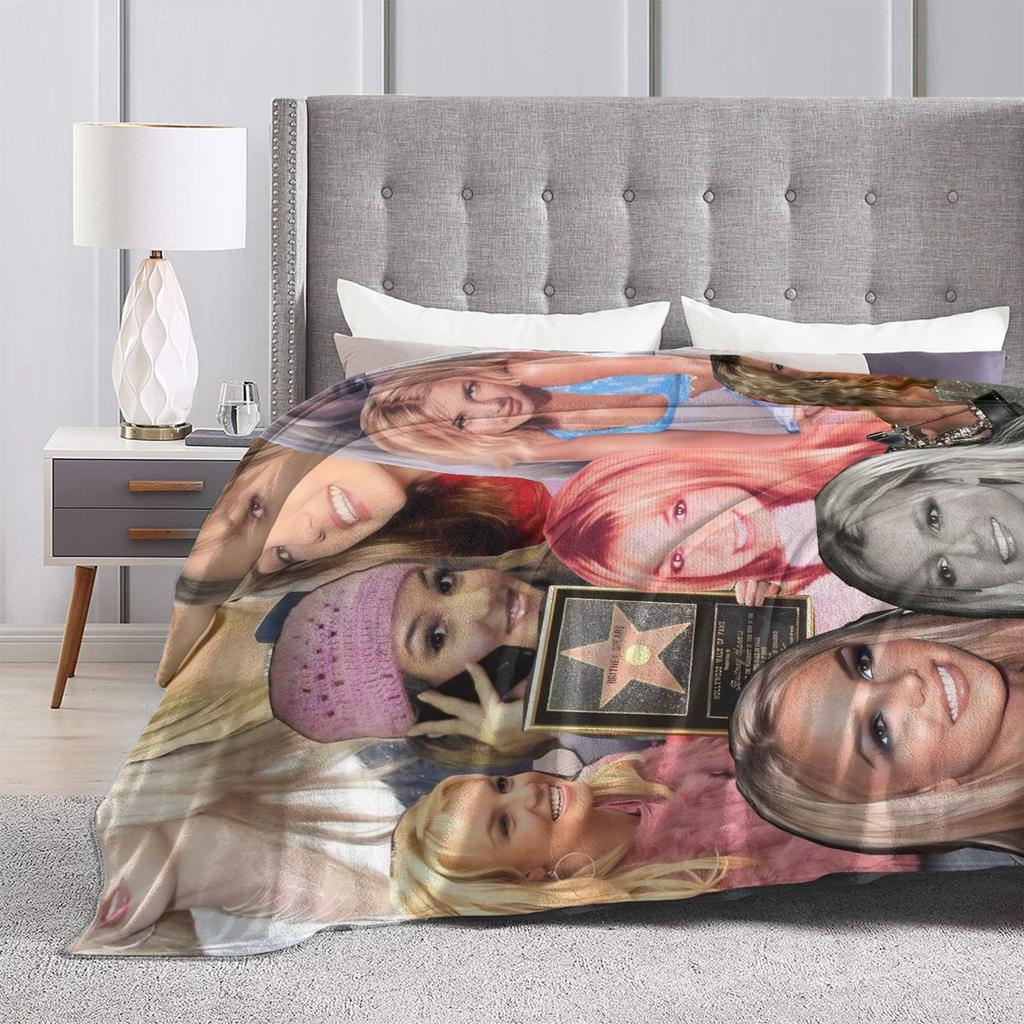 Britneys Spears  Soft Warm Blanket  Airplane Travel Plush Bedding Throws Graphic Living Room Flannel Bedspread Sofa Bed Cover