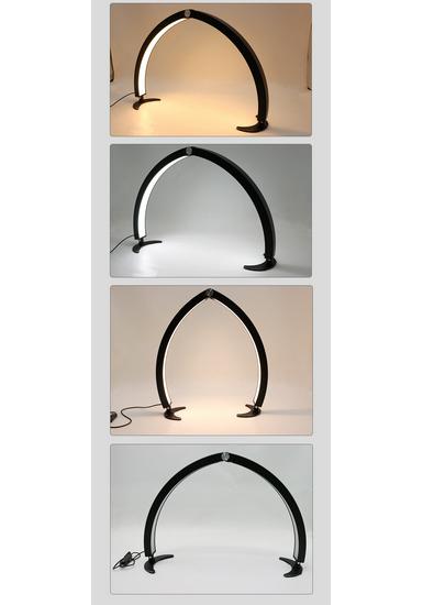 29" Foldable Half-Moon Beauty Lamp for Eyebrow & Eyelash Tattooing, U-Shaped Fill Light for Nail Art