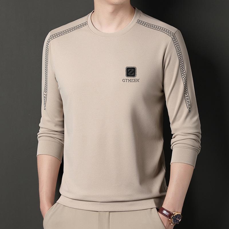 

Футболка с длинными рукавами, мужская весна и осень, новая модная повседневная рубашка с круглым вырезом и принтом, толстовка XXXXL