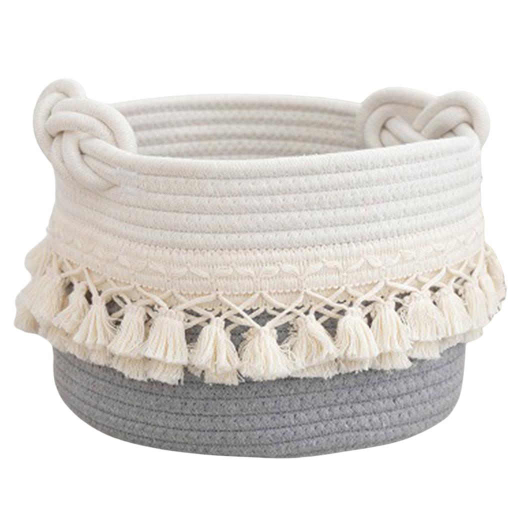 Fashionable Cotton Rope Storage Basket High Quality Cotton Rope Holder Basket with Tassels Designed For Stylish Storage