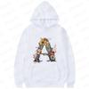 Women Hoodies Clothing 26 Alphabet Sweatshirts Hooded Shirt Fashion Flower Letters Graphic Outerwear White Women's Sweat-shirts