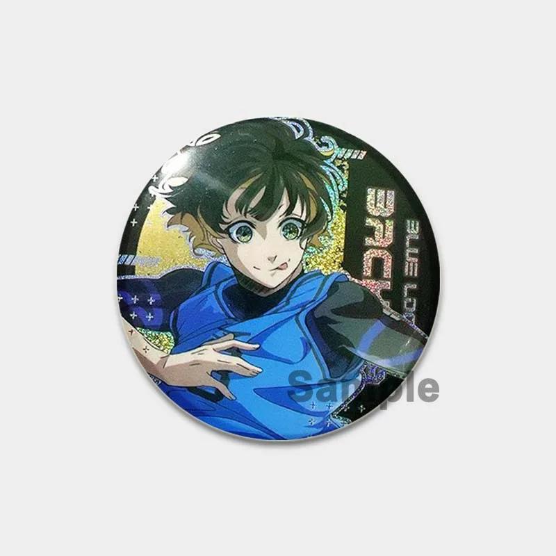 

32/44/58 мм Круглые синие кнопки-застежки в виде аниме-персонажа из мультфильма Isagi Yoichi Брошь на заказ Прикрепляемый значок Аксессуары для косплея Ювелирные изделия Подарки 44mm