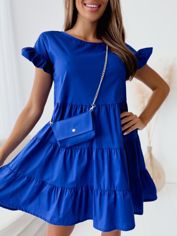 2022 Summer Flare Sleeve Crew Neck Irregular Hem Dress