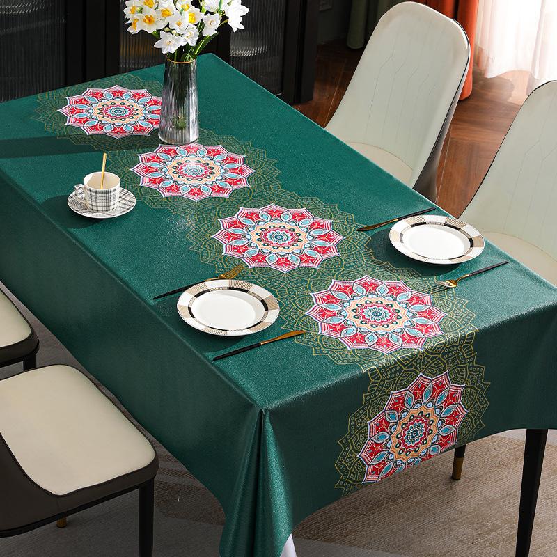 Waterproof and Oil Resistant PVC Table Cloth Ins Tea Rectangular Minimalist Floral Tablecloth