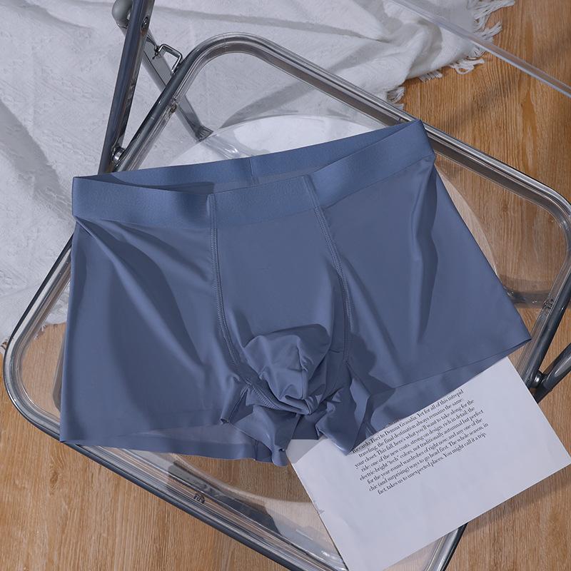 Summer Men's Ice Silk Underwear Youth Four Cornered Underwear Mid Waist Elastic Shorts