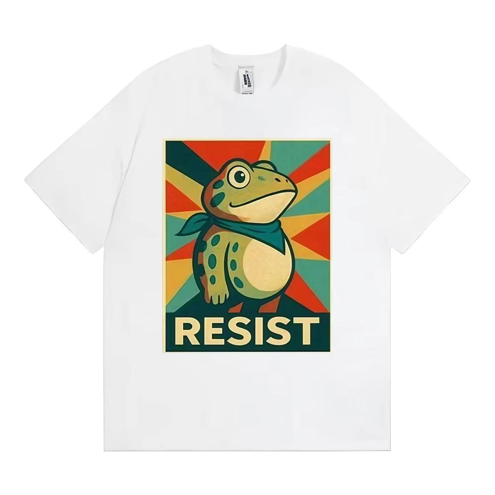 Portland Frog Dont Obey Resist Funny Tee Shirt Men Women Vintage Gothic Classic Tshirt Casual Humor Loose Short Sleeve T Shirt