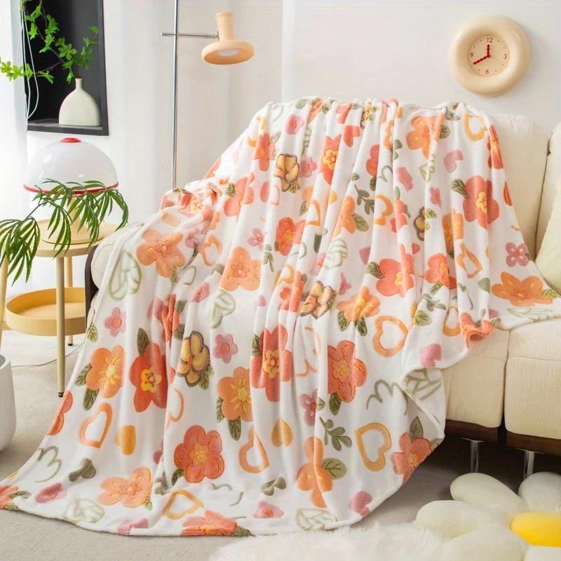 Fleece Throw Blanket - Soft Warm Cozy All-Season Knitted Polyester Bed Blanket