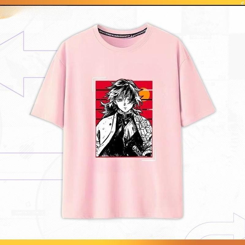 

Anime Giyuu Characters T-Shirt Playing Gaming Novelty T-Shirts Short-Sleeved Tshirt Autumn 100 Cotton Kawaii Aesthetic 4XL