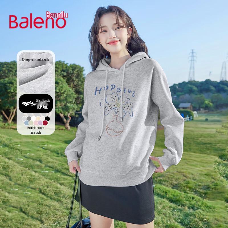 Baleno Women's Milk Silk Crew Neck Long Sleeve Sweatshirt