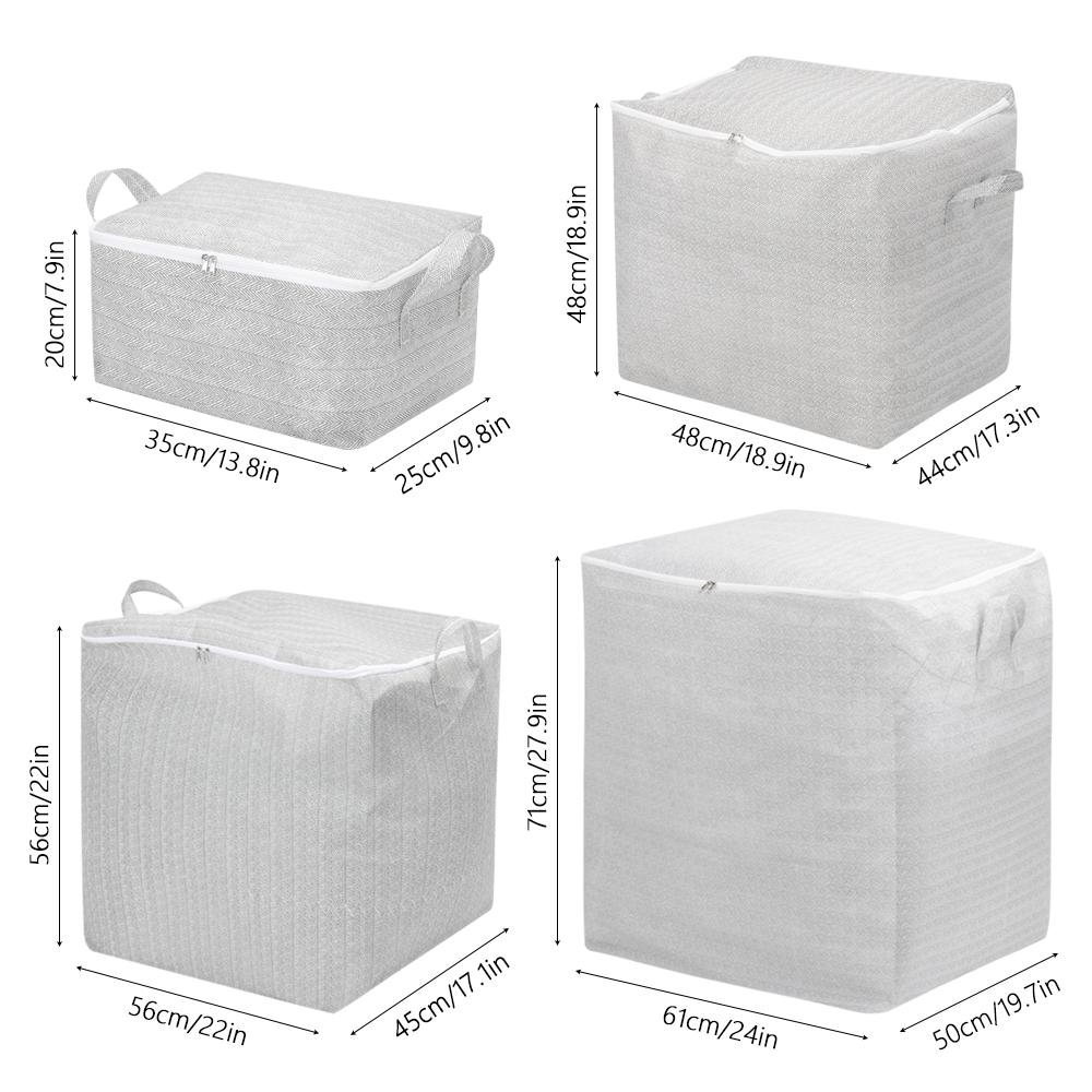 Large-Capacity Clothes Storage Bag With Handle Non-woven Storage Bins  for Travel