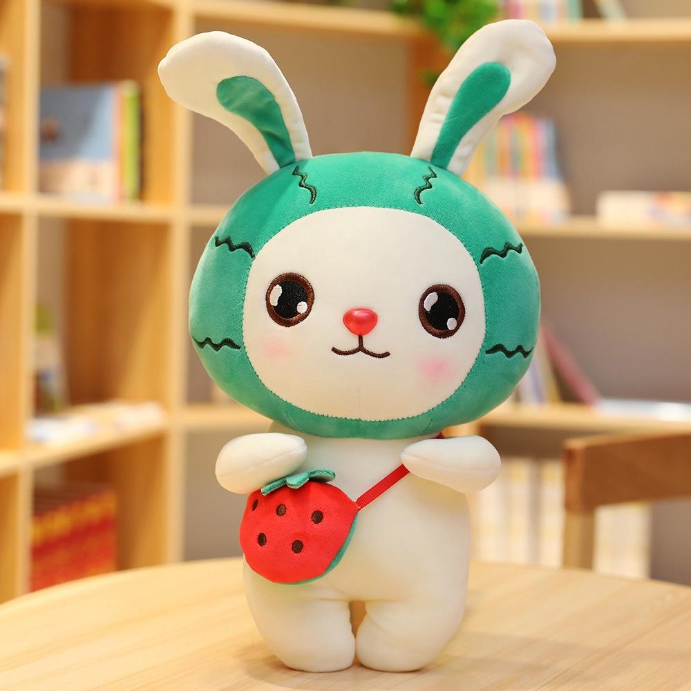 

Cute Bunny Fruit Pillow Plush Toy For Teens 30CM зелёный