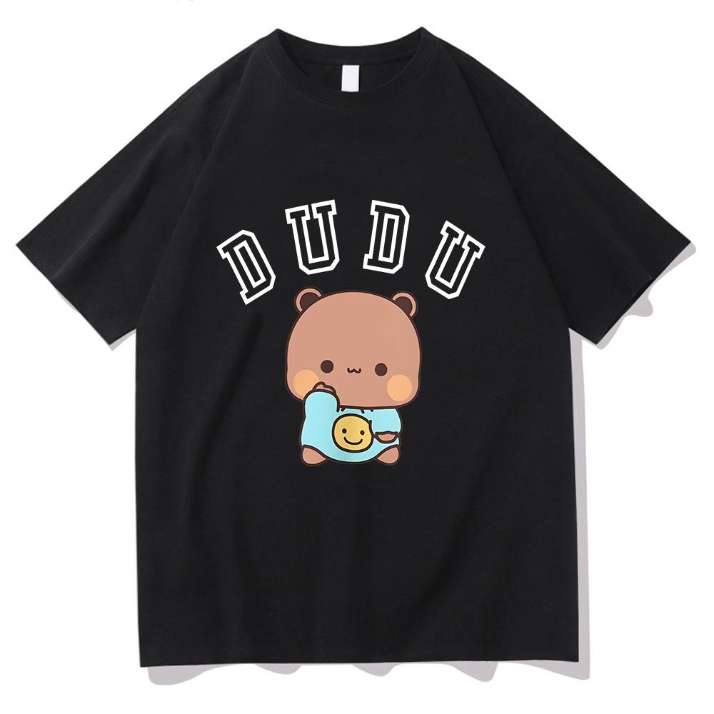 Panda Bear Cartoon Printing T-shirts Short Sleeve Women Men Cotton Tee-shirt Bubu Dudu Cute Graphic Tshirts Casual Summer Tees
