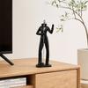 Minimalist Black Resin Figurines, Modern Abstract Musician & Golfer Statues, Luxury Home Decor for Living Room TV Stand Entryway Wine Cabinet, Unique