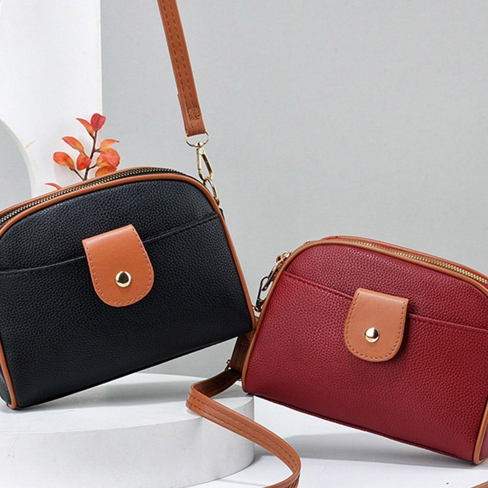 Solid Color Small Crossbody Bag Elegant Simple Square Bag Portable Niche Shoulder Bag  Travel