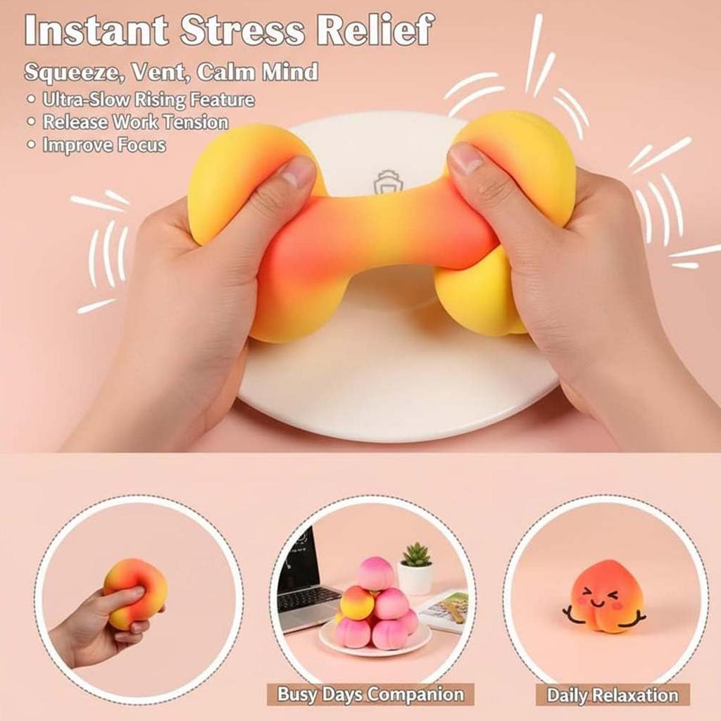 Squeeze Toys Simulated Peach Fidget Slow Rising Stress Relief Sensory Fidget Toys For Adults Kids Anti Stress Fidget Toy