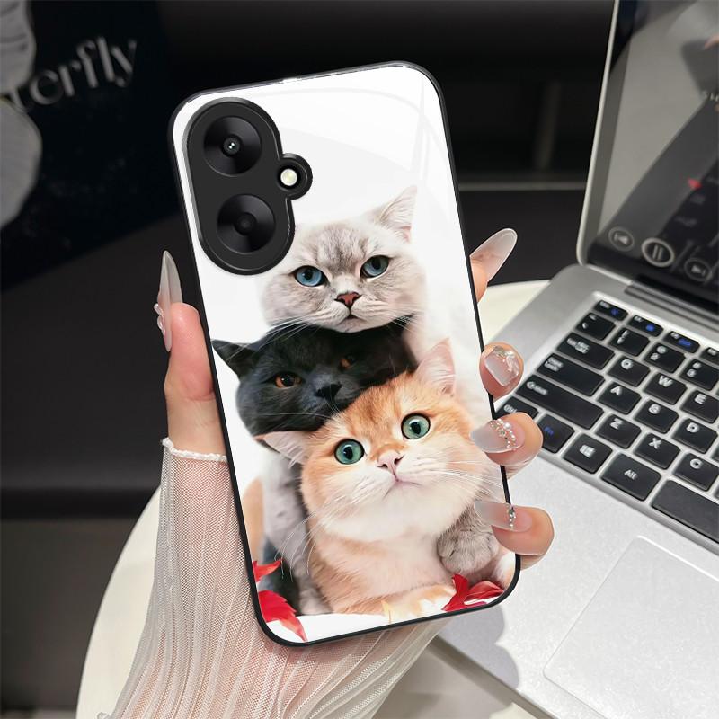 

For Redmi 13C 5G/13R Phone Case Trendy Fantasy Design Tempered Glass Bumper For Xiaomi Redmi 13 C 5G Full Protection Back Covers Redmi 13R
