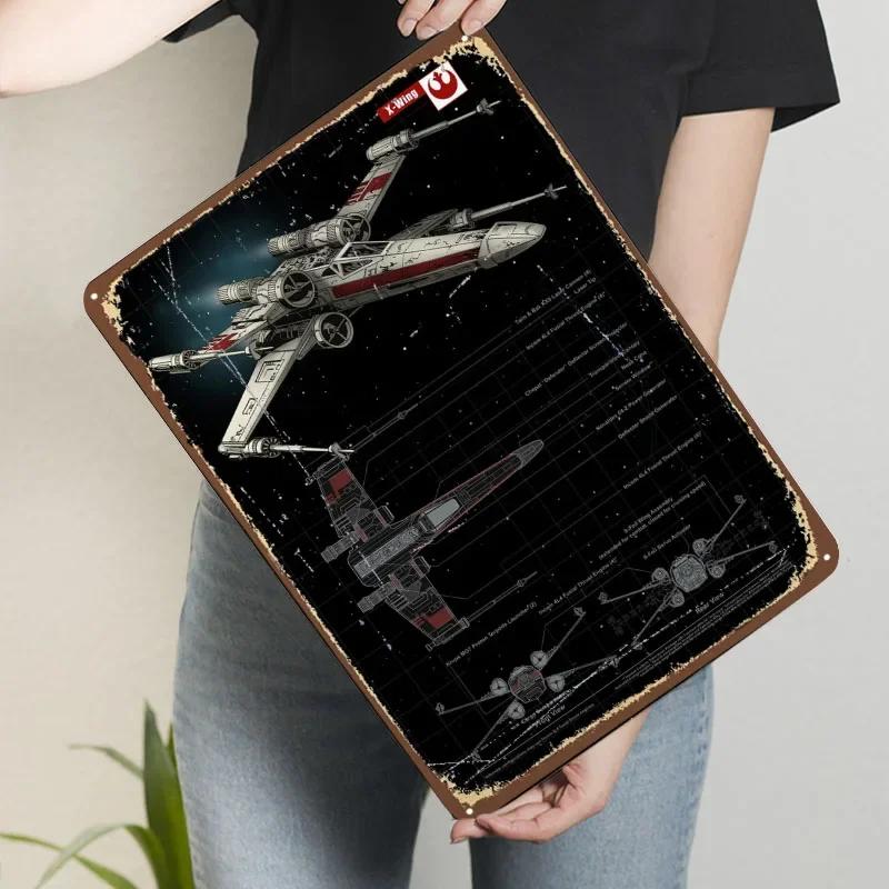 

Знак из жести X-Wing, плакат самолета, украшение для гаража, гостиной, на заказ, металлические знаки для настенного декора, декор для ванной комнаты 7.9x11.8In(20x30cm)