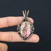 Copper Rhodochrosite Pendant, 999 Copper Wire Wrapped Jewelry, Gemstone Jewelry Pendant, Handmade Wedding Gift Jewelry