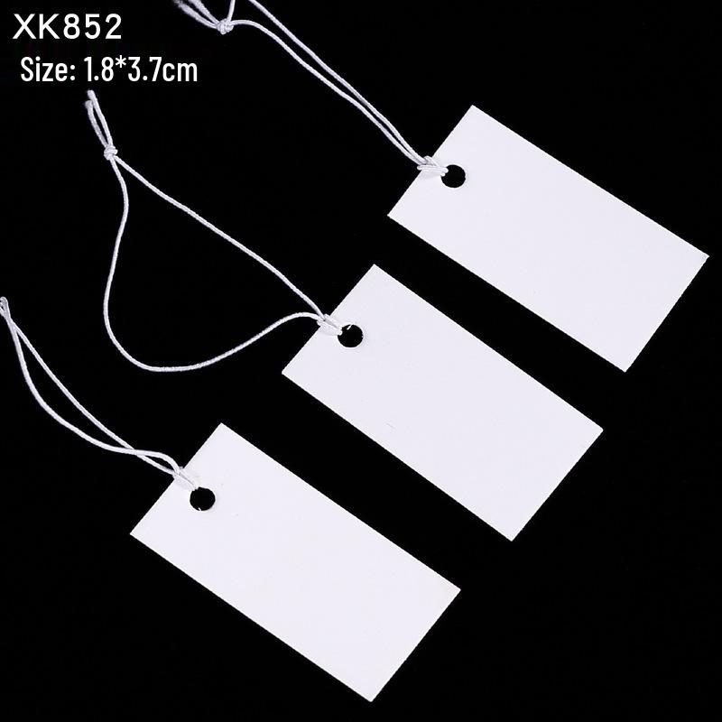 Kraft Hanging Price Tags with Elastic Cord - 100 Pieces for DIY Jewelry Ornaments