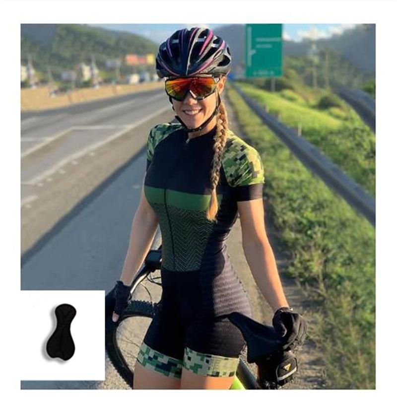 Outdoor Summer Short-sleeve Women's Triathlon Jumpsuit, Cycling Suit, Cycling Suit, One-piece Sportswear