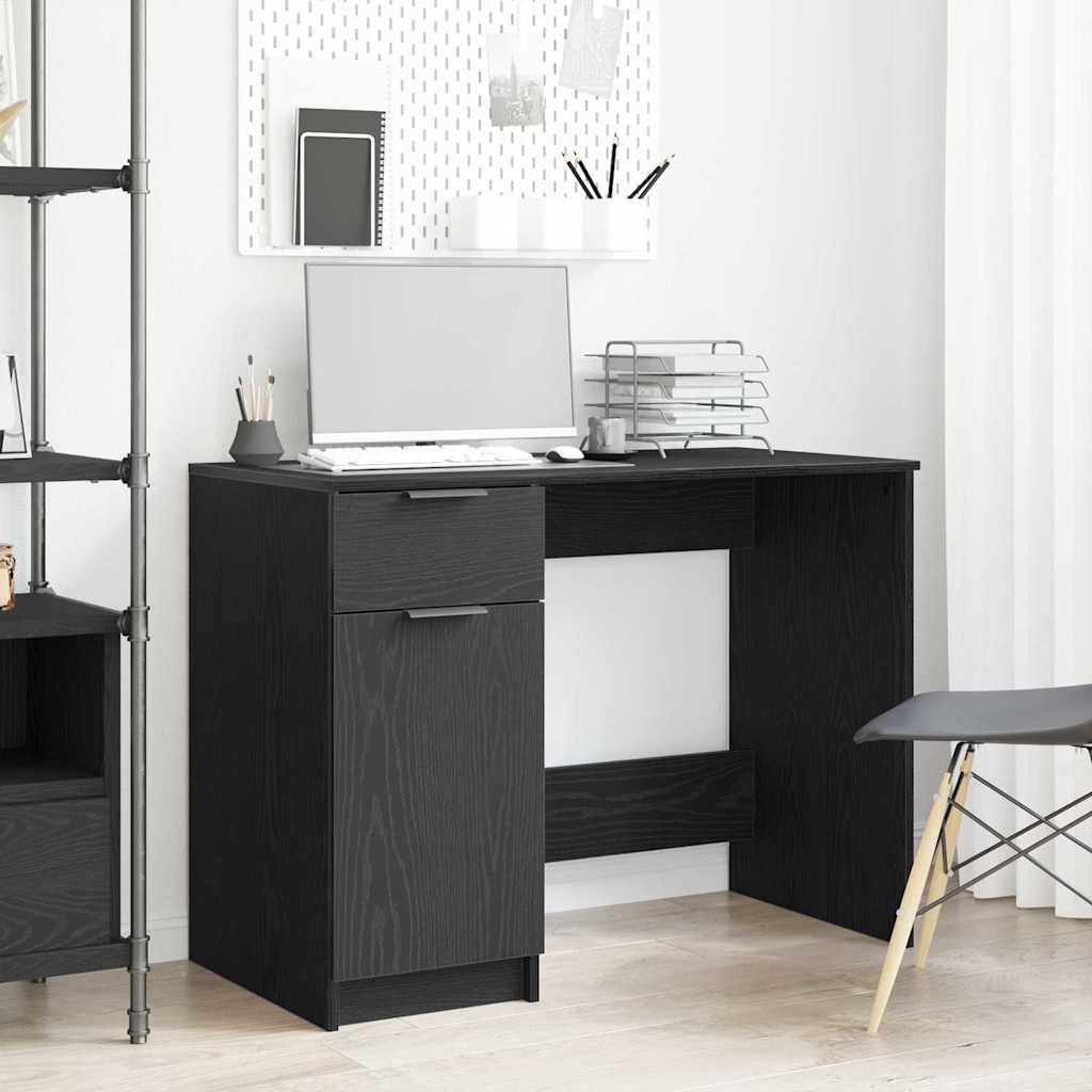 Desk with Storage Black Oak Look 100 x 50 x 75 cm