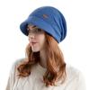 Winter Women's Warm Knitted Hat with Plush Moon Hat Wide Brim Show Face Small Ear Protection Hat