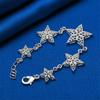 925 Sterling Silver 8-inch Exquisite Star Bracelet, Fashionable Women's Wedding Party Accessories, Jewelry