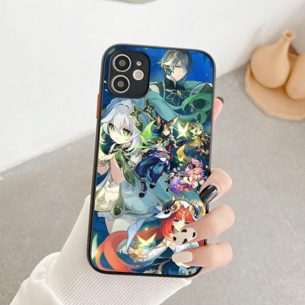 Genshin Impact Anime Handyhülle Für IPhone 14 11 12 13 Mini Pro Max 8 7 Plus X XR XS MAX Durchsichtig Mattes Cover