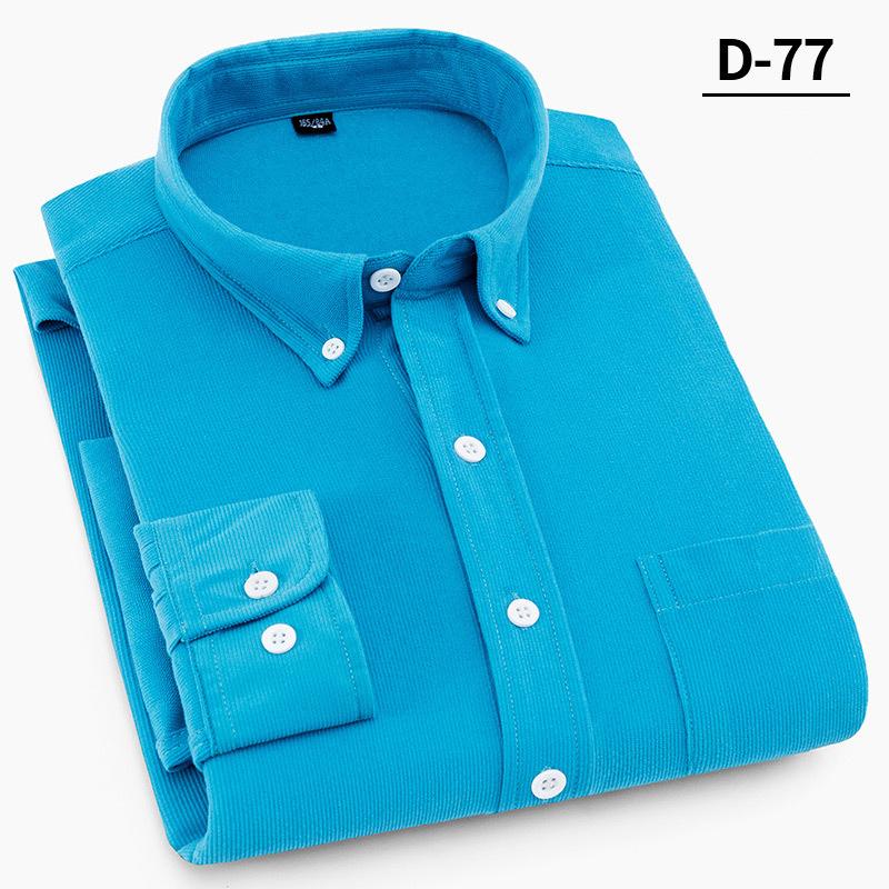 Men's Corduroy Shirts Long Sleeve Fashion Casual Regular Fit Soft Comfortable Pocket Dress Shirt For Men Blouse Clothes