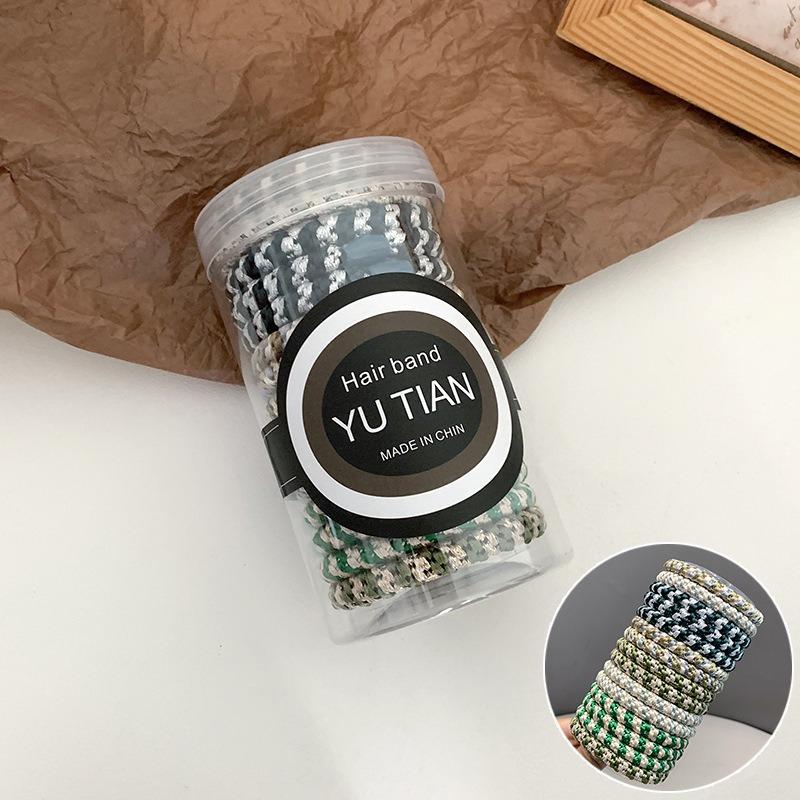 15pcs/set Hair Ties Cans Packaging Braided Twisted Elastic Hair Band Durable High Elasticity Rubber Bands Women Hair Accessories